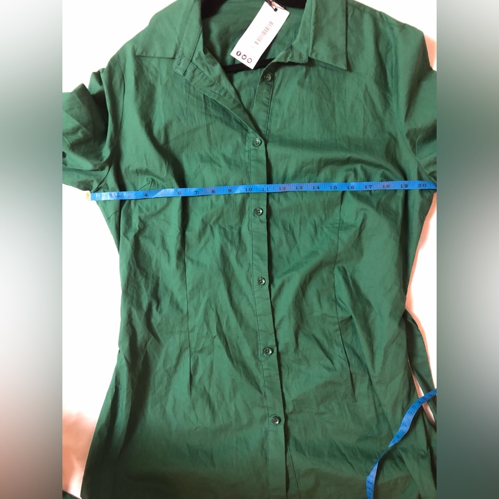 BOOHOO PLUS CHECK SELF BELTED SHIRT DRESS SIZE: 14 - Picture 7 of 9